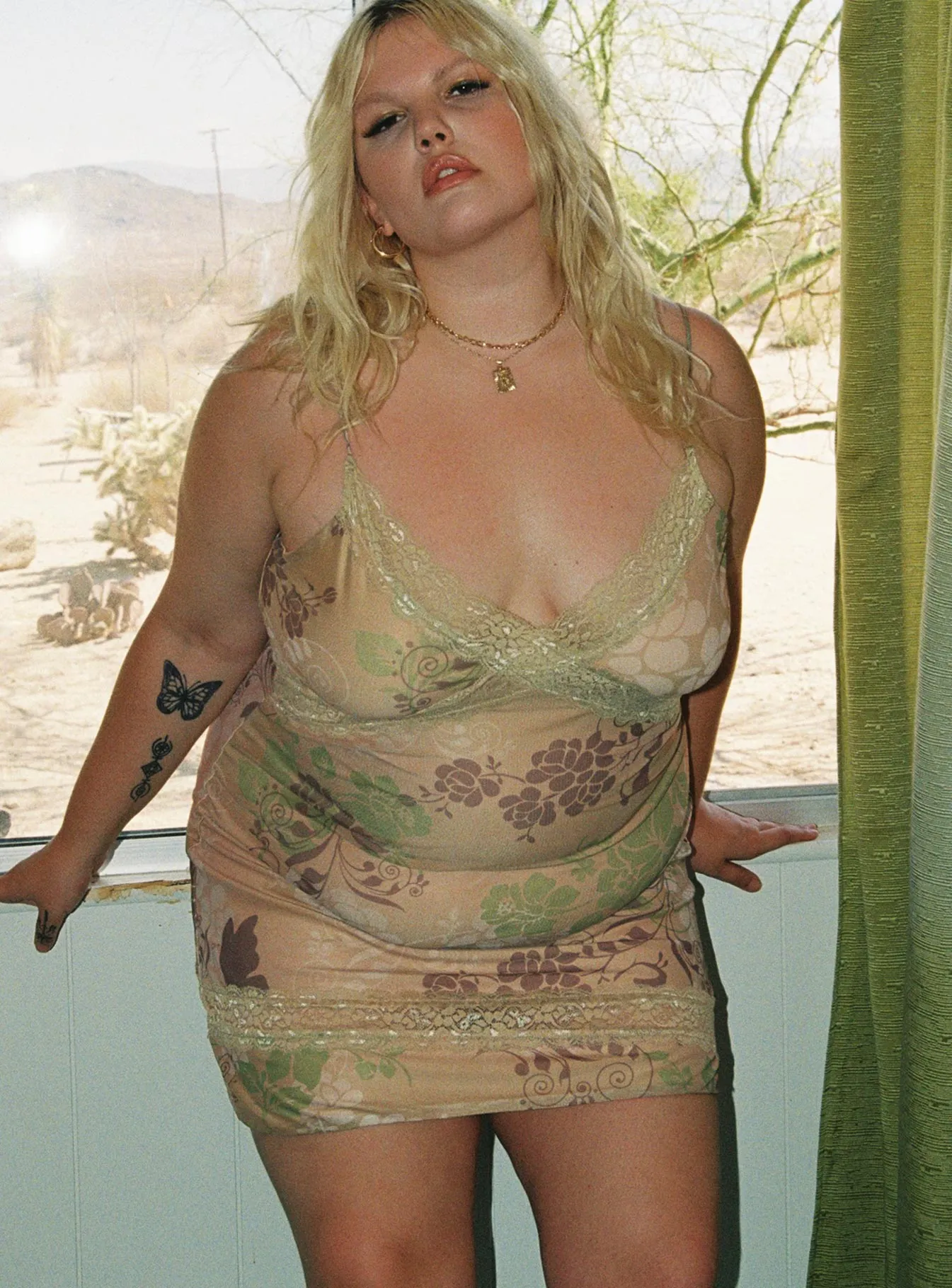 Dance Free Mini Dress Multi / Green Curve Resort Vibes Contrast-Lining