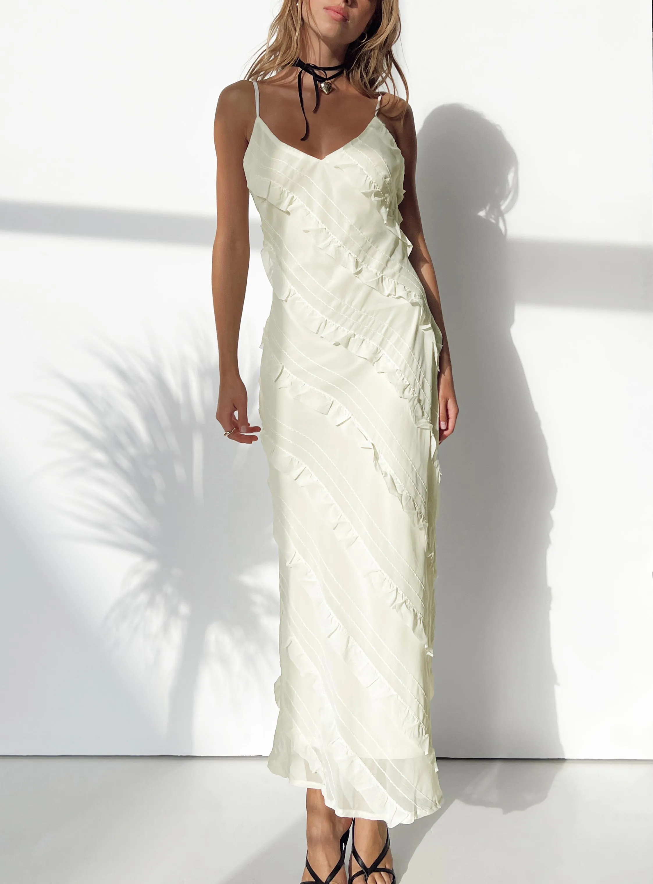 Lars Maxi Dress Yellow Soft Structure Travel Friendly