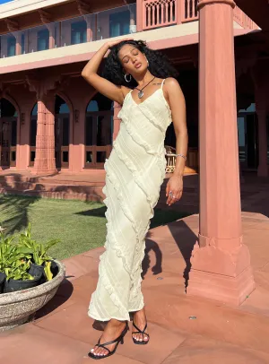 Lars Maxi Dress Yellow Dreamy Motion Relax Tones