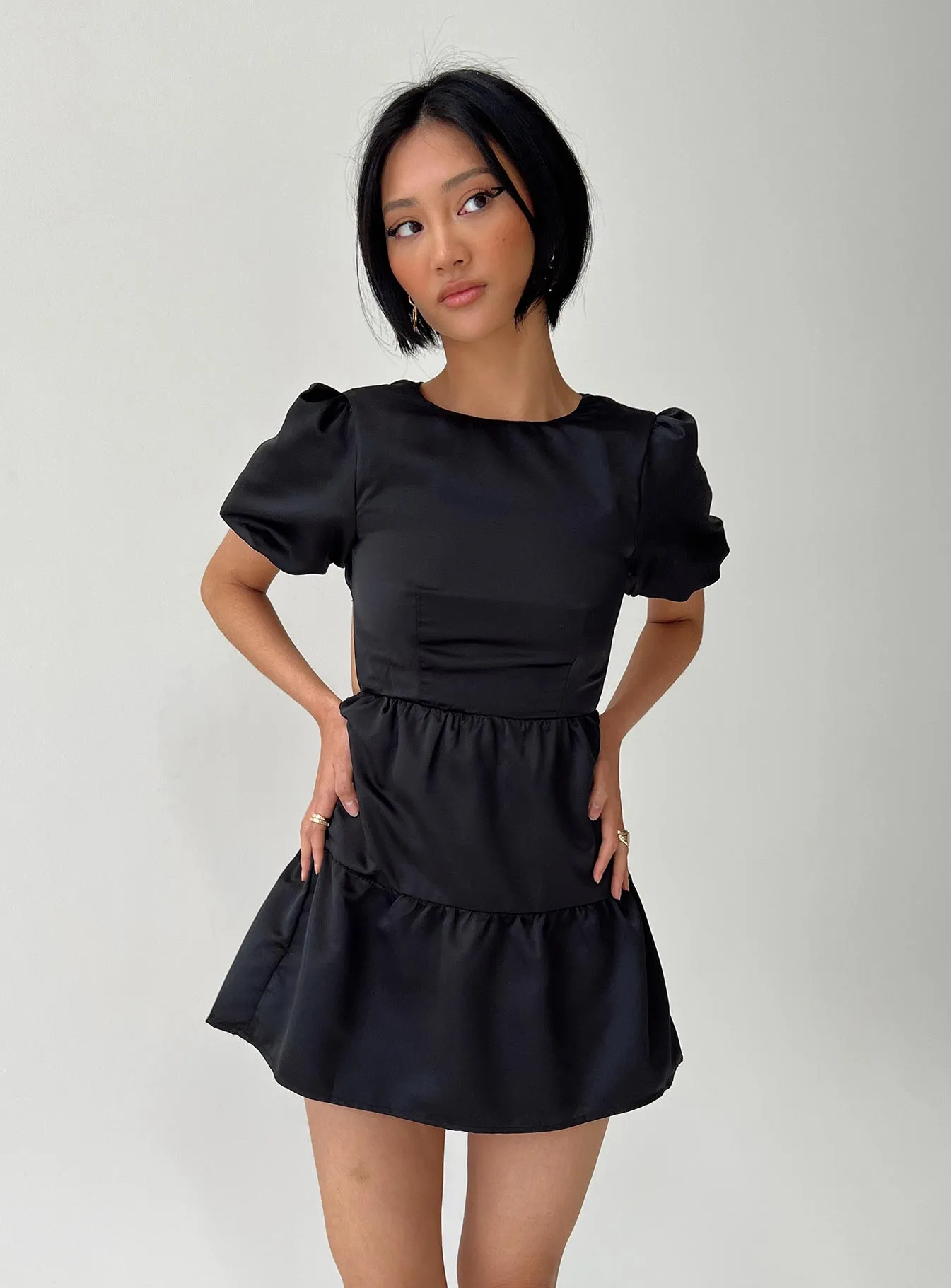 Capone Mini Dress Black Side Slit