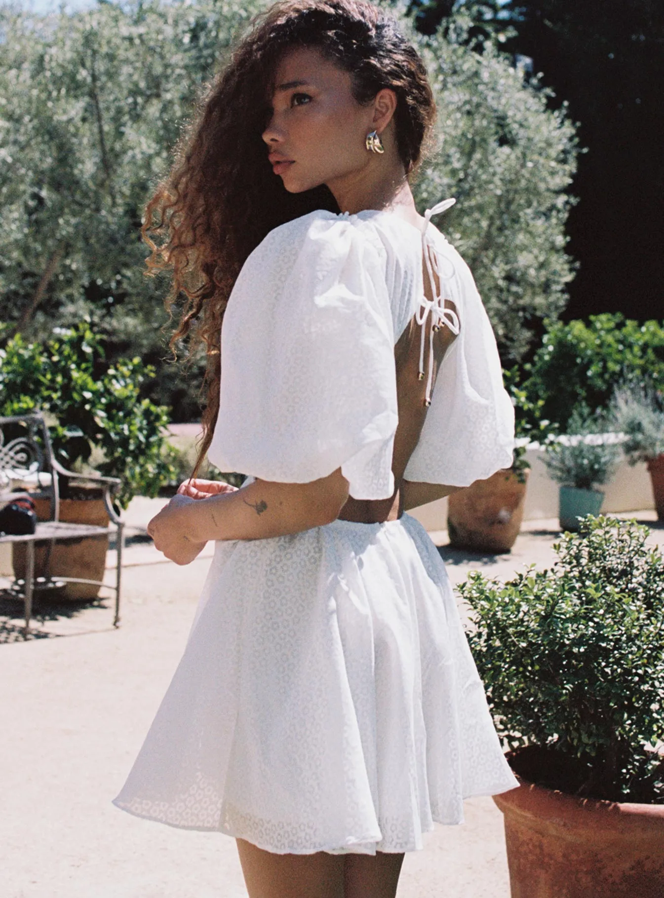 Calm Fit Dew Tone Marano Mini Dress White