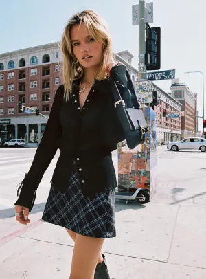 Breezy Style Weekend Ready Fike Mini Skirt Black