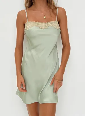 Hazell Mini Dress Sage Cap-Sleeve Chic Appeal