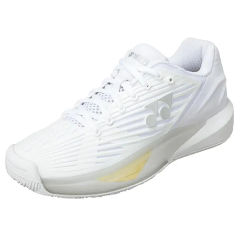 Yonex 2024 Eclipsion 5 Womens All Court Tennis Shoes - White/Cyan Hexagonal Traction Lugs