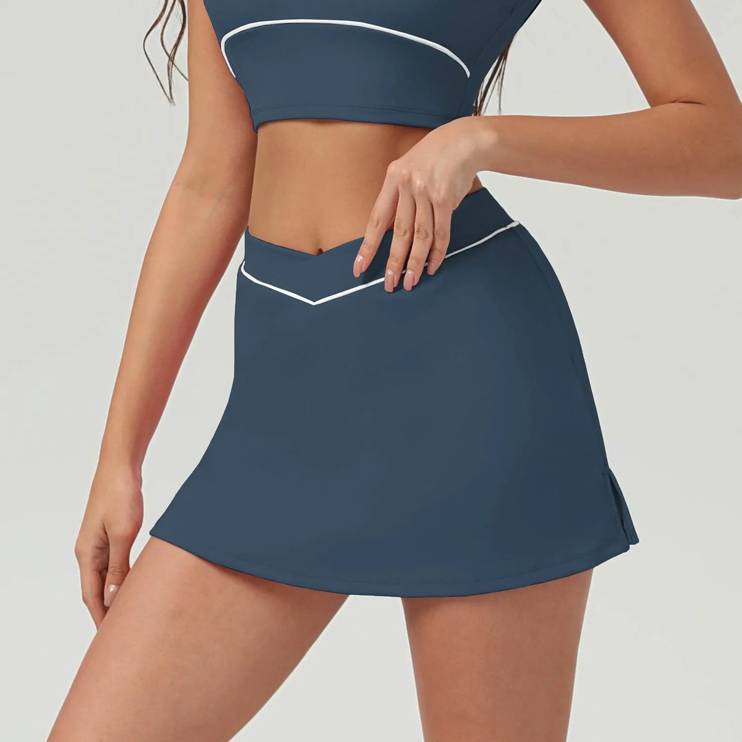 Side Split Golf Skirts with Short and Pockets City Casual