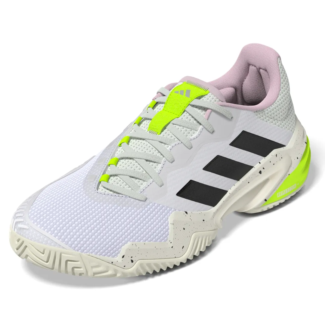Adidas Barricade 13 Women Tennis Shoes - White/Black/Jade Adjustable Straps