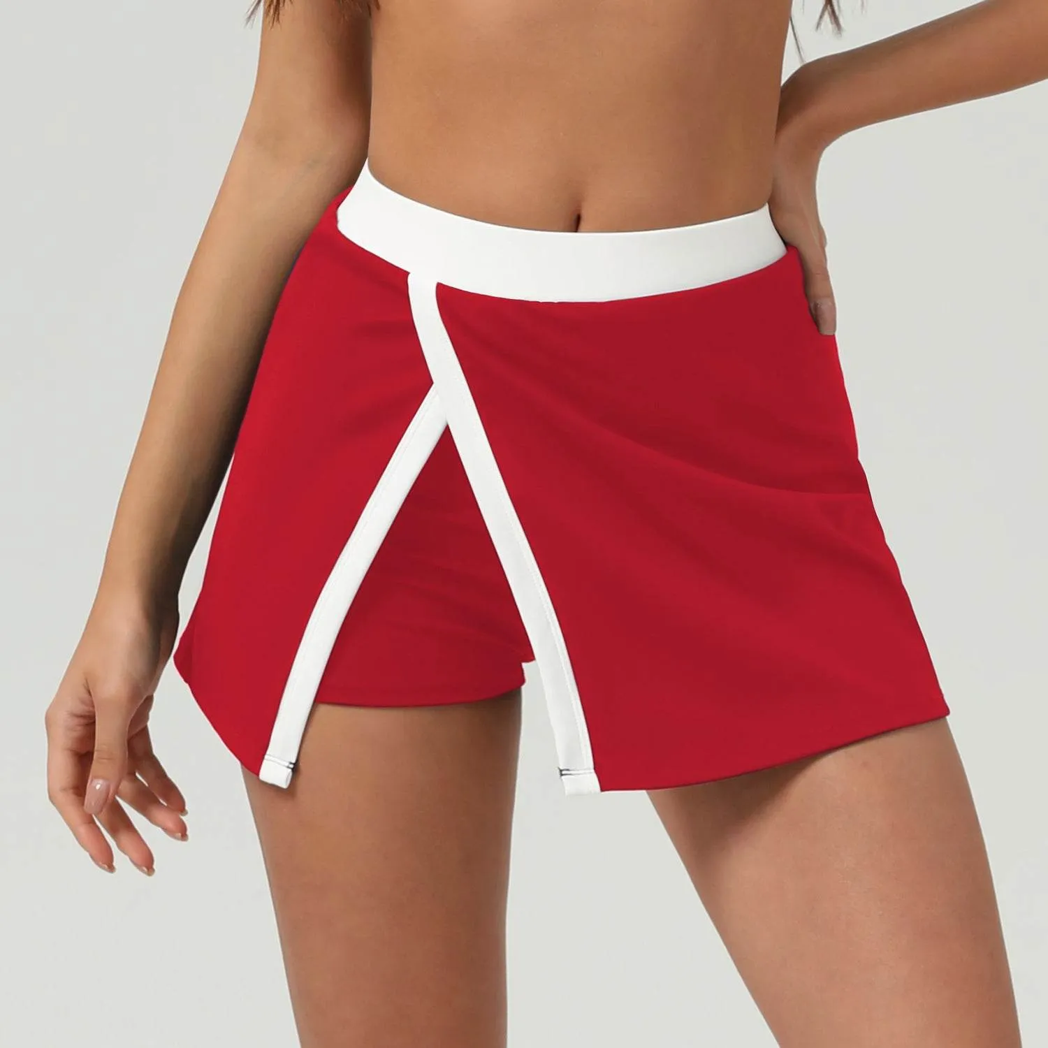 Color Block Mini Tennis Skirts with Skort Casual Wear Scandi Clean