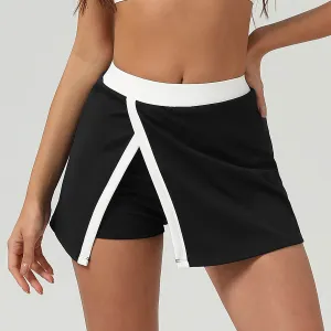 Color Block Mini Tennis Skirts with Skort WrinkleResistant Fabric