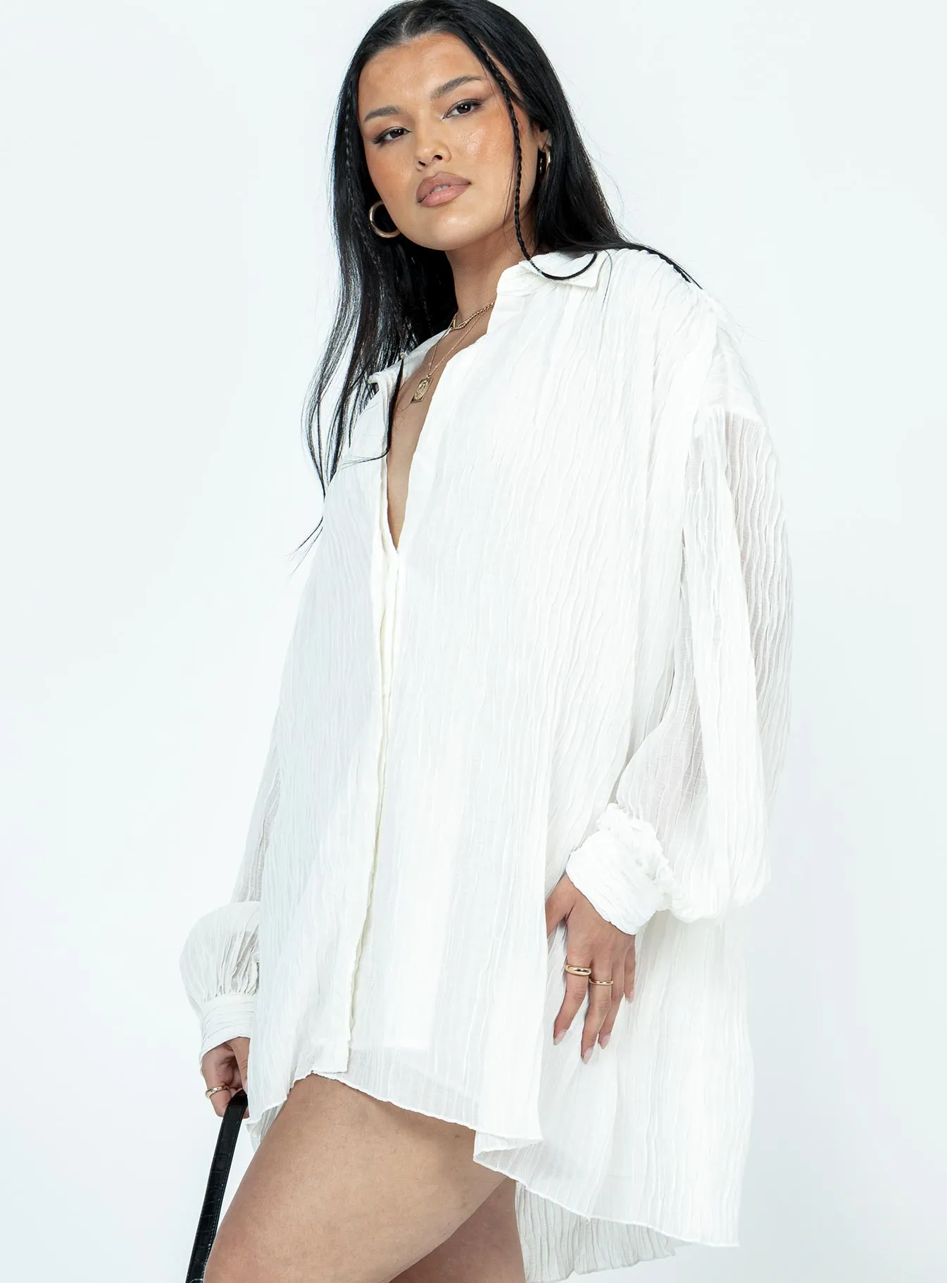 Relax Flex skin friendly Tune In Shirt Dress White