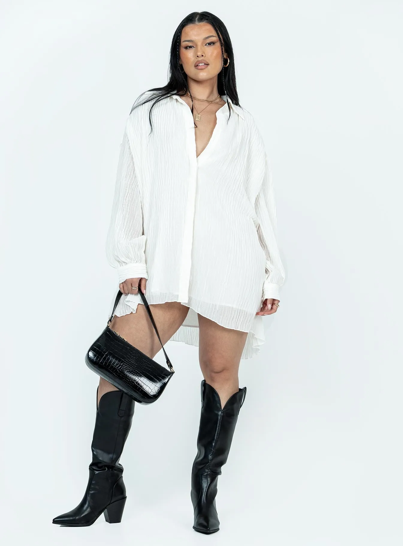Tune In Shirt Dress White Seasonal piece