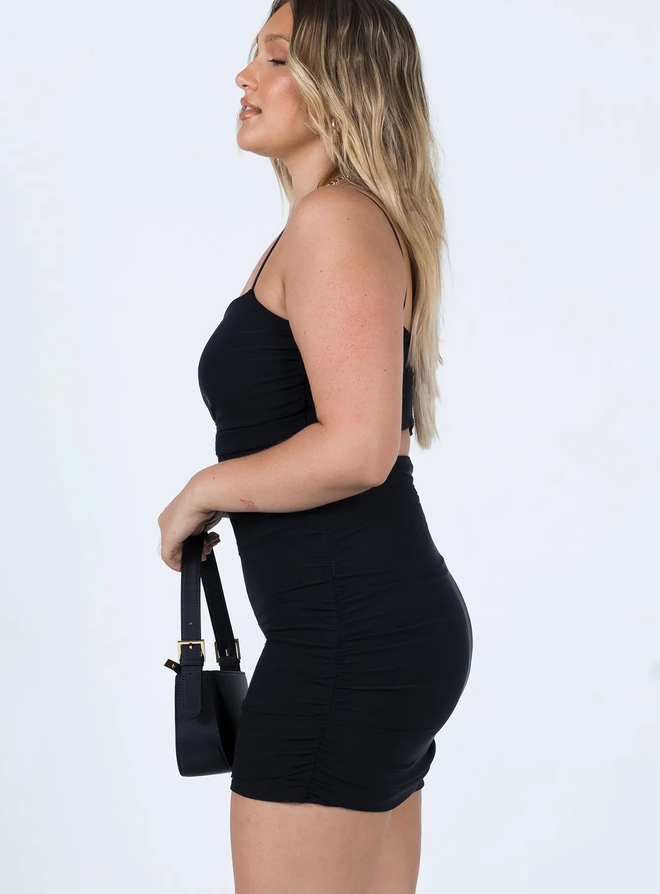 Holloway Wishes Mini Dress Black Smooth Lines Grace Walk