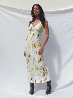 Malibu Maxi Dress Cream Multi Art Inspired