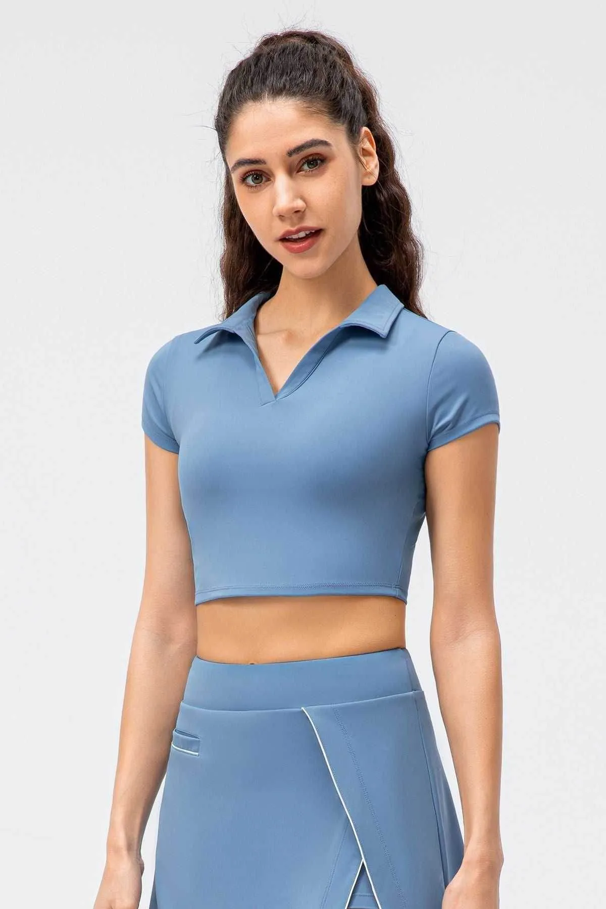 Lapel Collar Short Sleeve Polo Shirt Trend Base