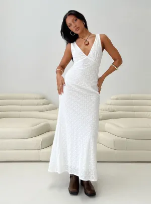 Jewel Tones Nellie Maxi Dress White
