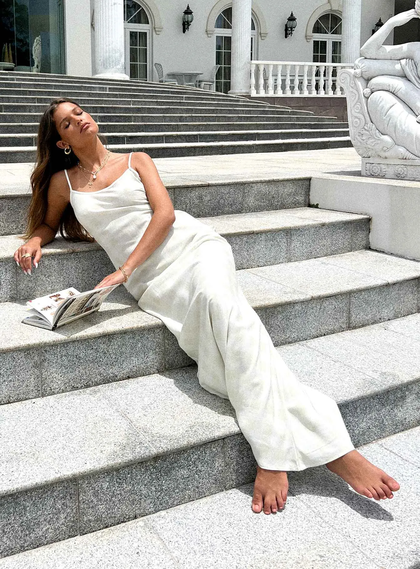 Karamu Maxi Dress Cream Vibe Style