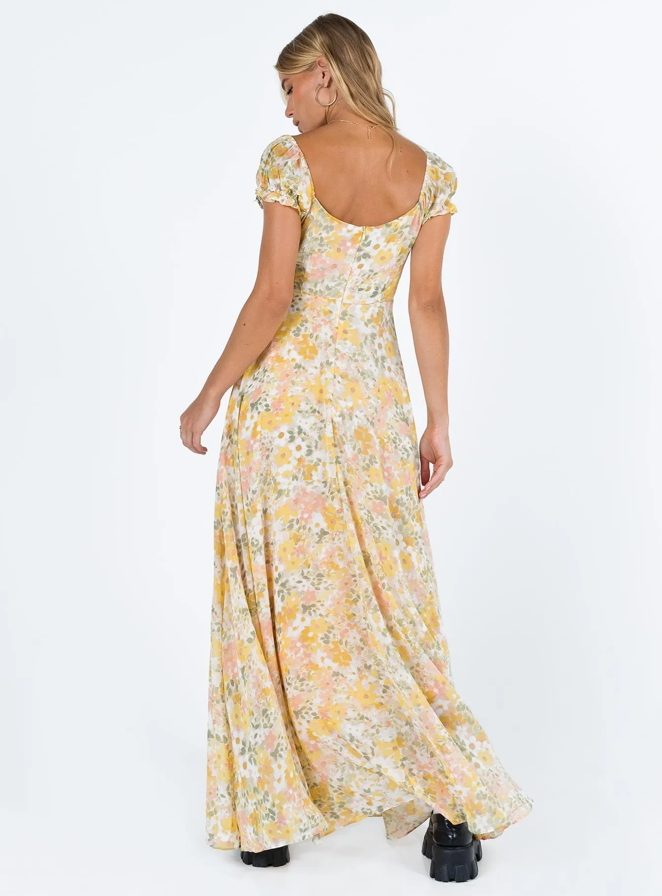 Light Aesthetic Masuda Maxi Dress Yellow Floral