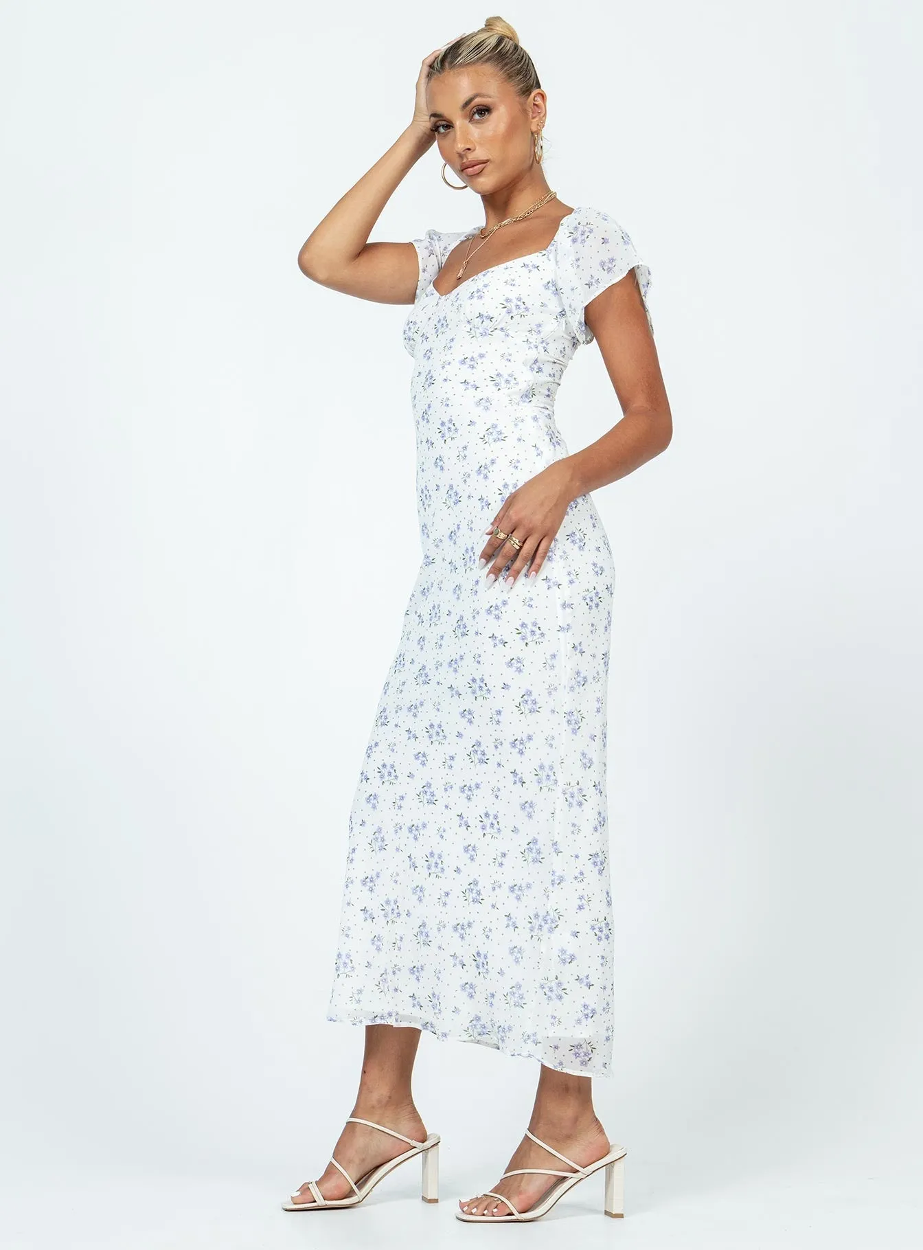 Effortless Touch Hera Maxi Dress White Floral