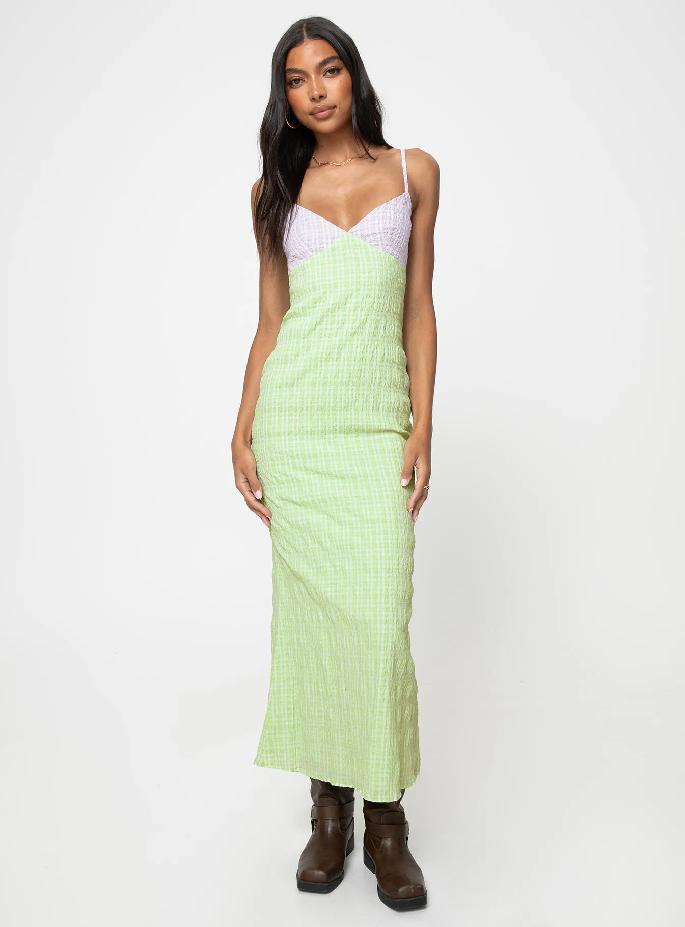Sunni Maxi Dress Green Sleek Presence Transitional-Wear