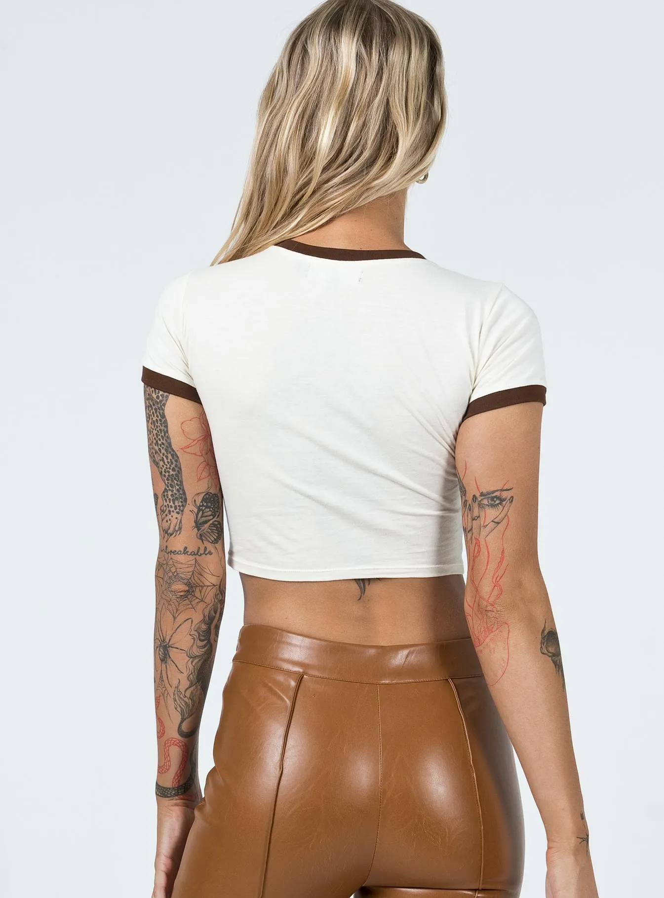 Versatile Layer Layered Neckline Motel Ringer Tee Pony Club Off White