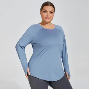 Plus Size Loose Long Sleeve Yoga T-Shirts ThermalInsulated