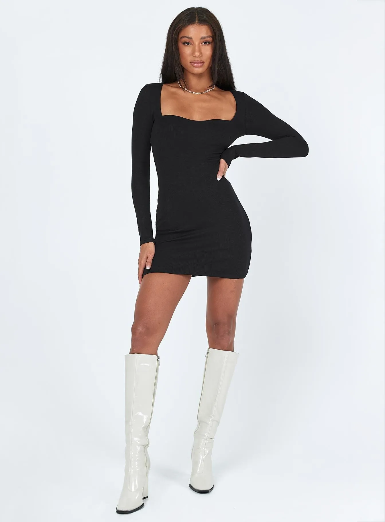 Nolan Mini Dress Black Cozy And Stylish Trend-Inspired