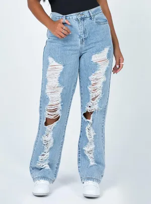 Nugal Ripped Denim Jeans Trendy Fashion