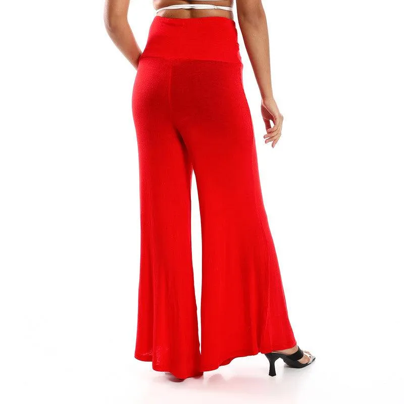 Solid Pattern Flare Fit Pants Urban Flex Flexible Performance Wear