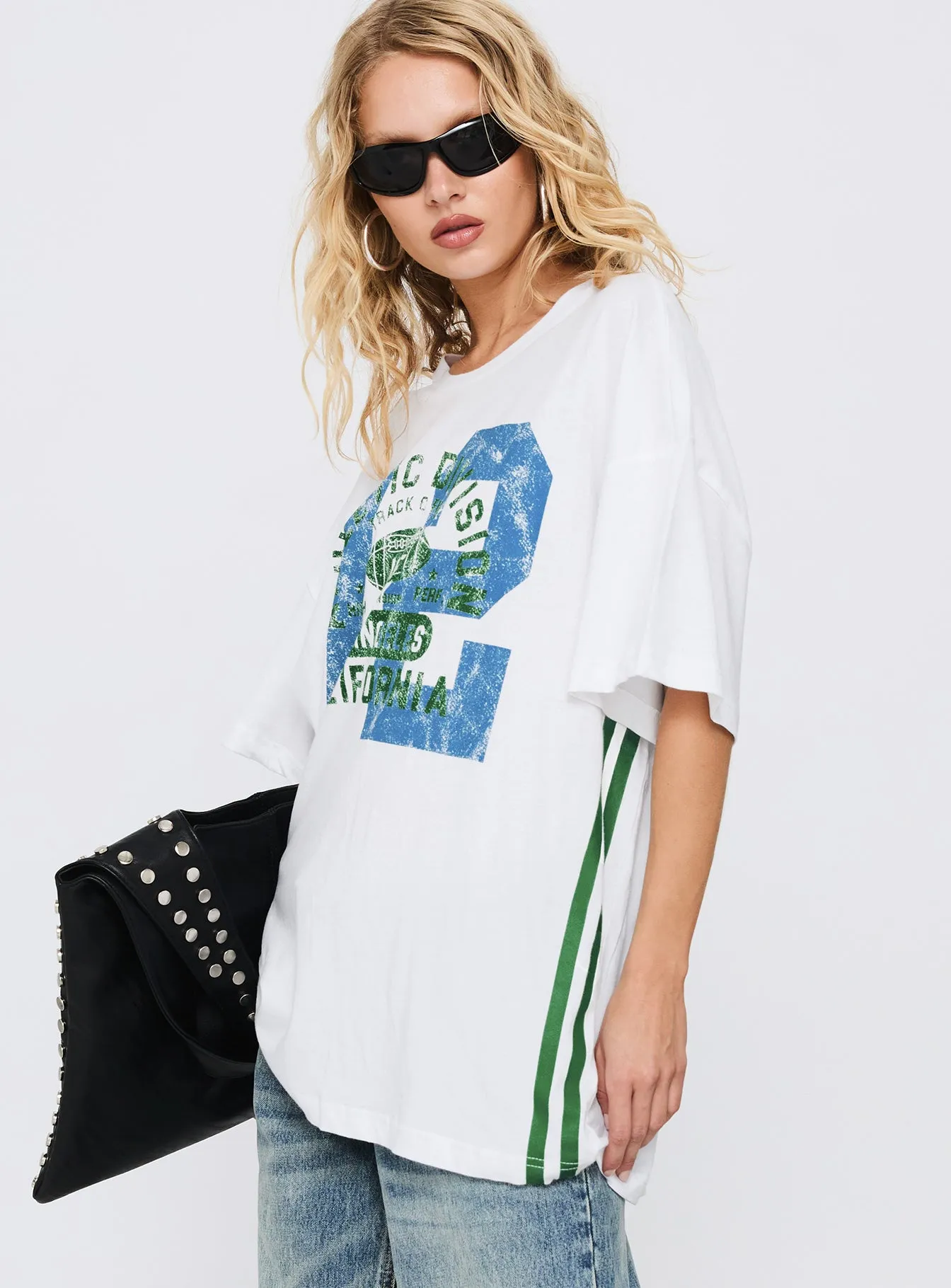 Athletic Division Graphic Top White Chic Design