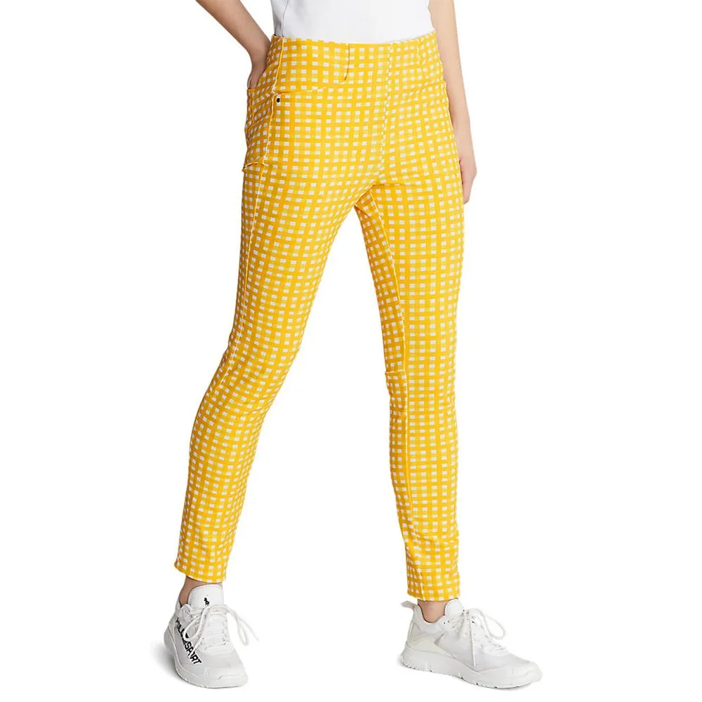 Mid Rise RLX Ralph Lauren Women's Printed Eagle Pants - Yellow Fin Gingham
