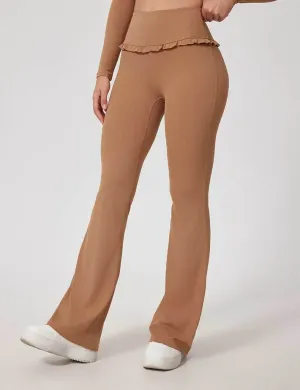 MoistureWicking Fabric Yoga Flounce Flare Leggings