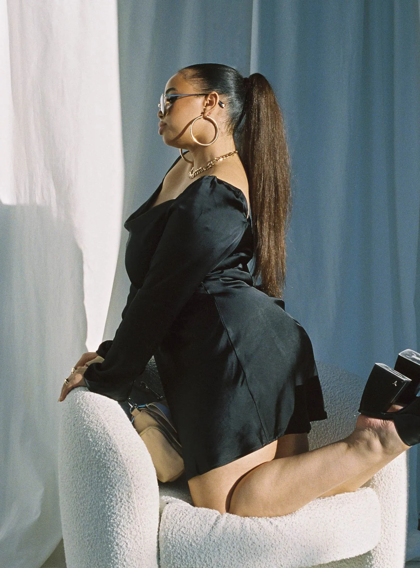 Star Power Mini Dress Black Curve Eye Appeal Warranty-Included