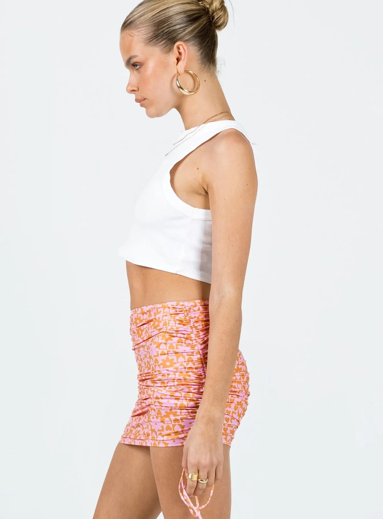 Figure Flattering Ombre effect Ludo Mini Skirt Pink