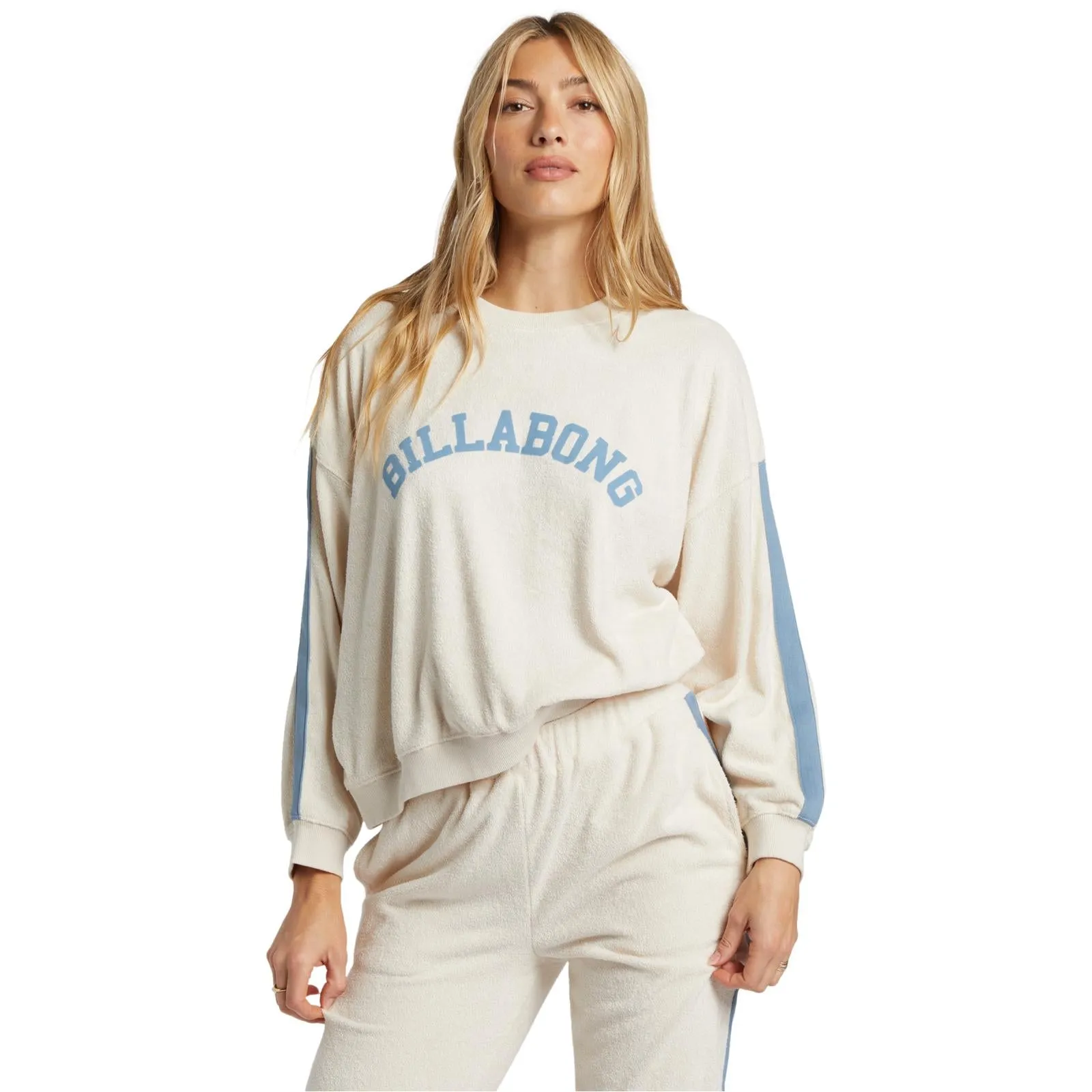 Billabong Womens New School Relaxed Fit Sweatshirt nautical print Outdoor Relaxed