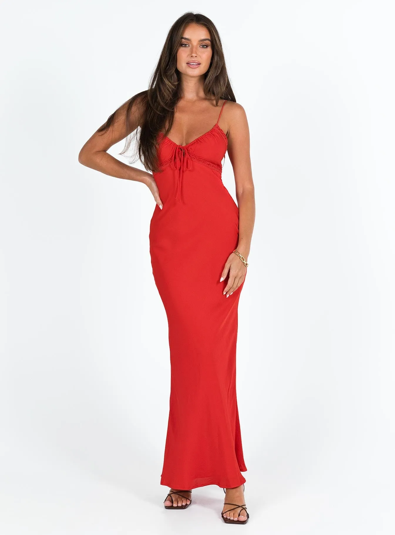 Boho Aesthetic tailored look Emily Maxi Dress Red
