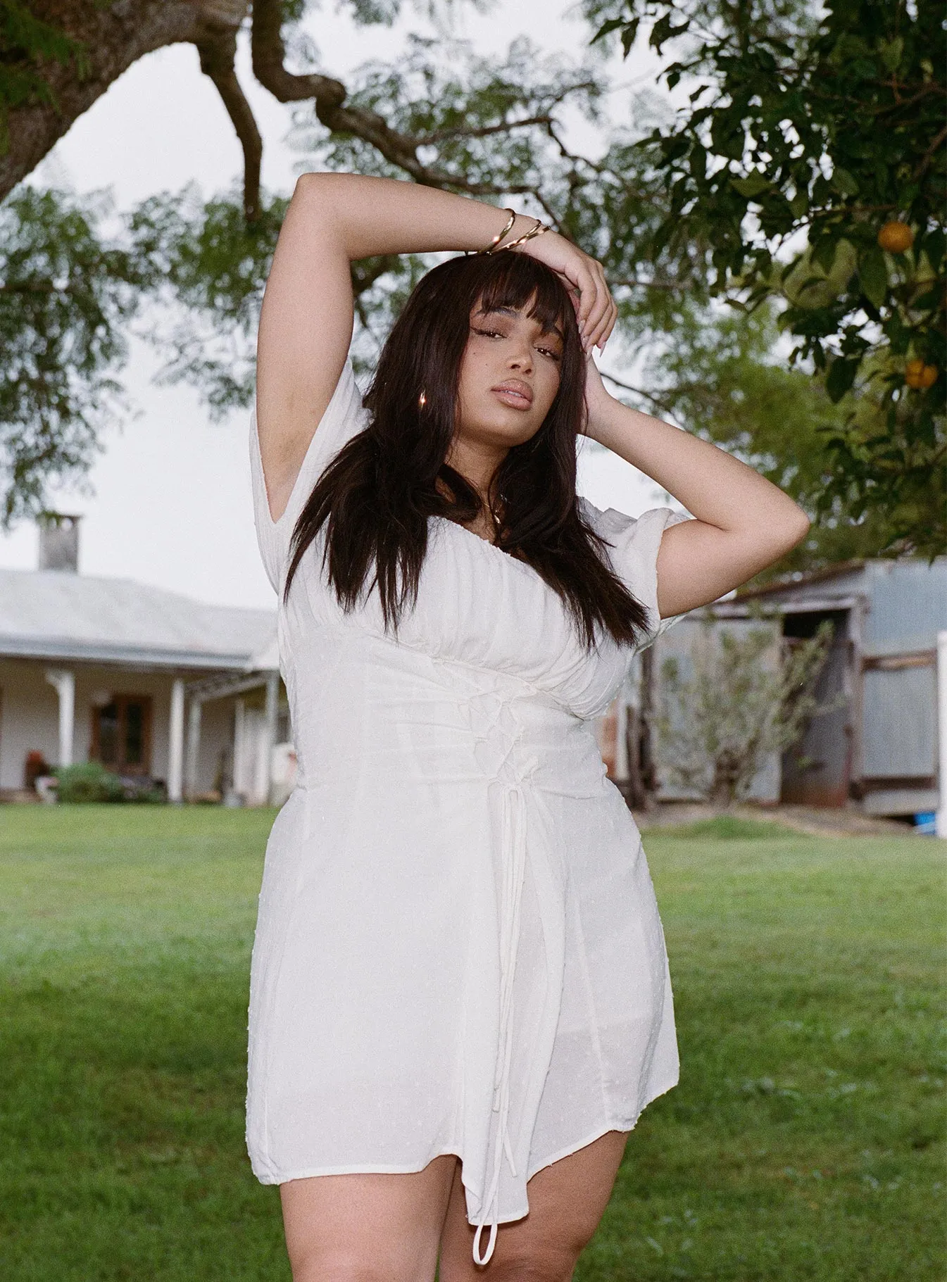 Fauci Mini Dress White Curve Youthful Feel