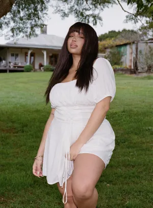 Fauci Mini Dress White Curve Comfortable Layer