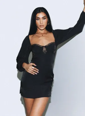 Elegant Layers Teyana Mini Dress Black