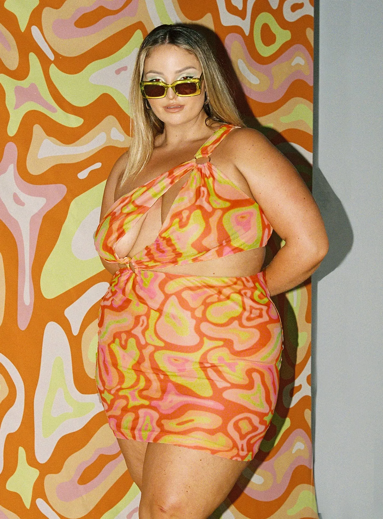 Greater Power Mini Dress Multi Curve Airy Feel Office Cool