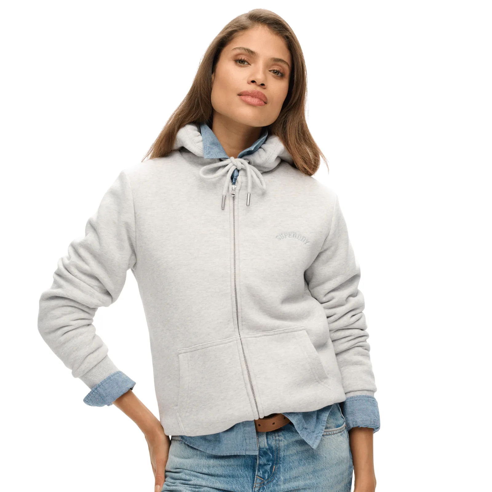 Superdry Womens Borg Lined Full Zip Hoodie Comfortable Design