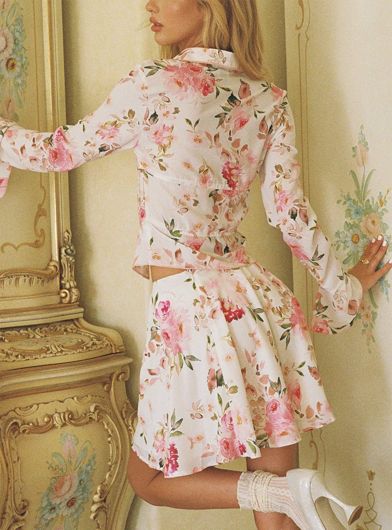 Mix Culture Semi Sheer Carnell Mini Skirt Multi