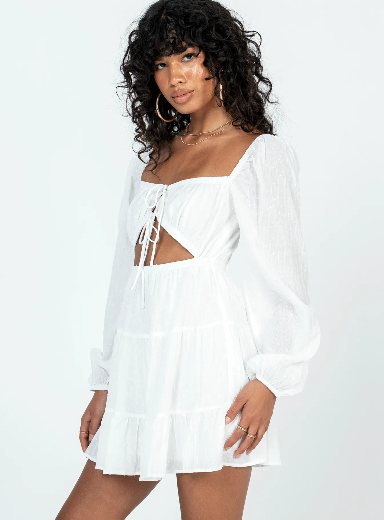 Emelia Mini Dress White Romantic date dress All Day Ready