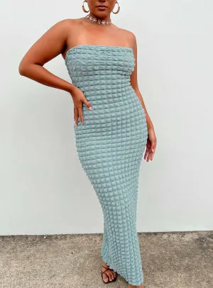 Layered Look Kendrick Strapless Maxi Dress Blue