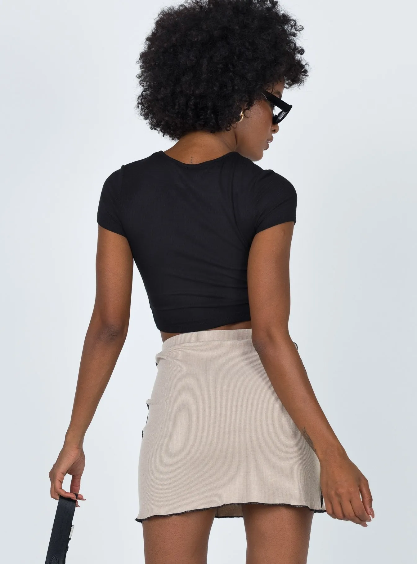 Nelle Mini Skirt Beige Non Restrictive Fit