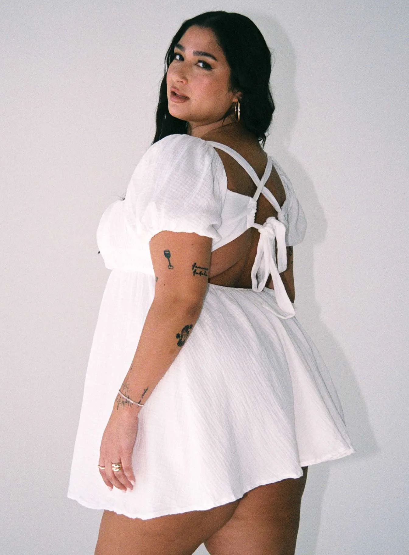 Let's Dance Mini Dress White Curve Trendy Vibe