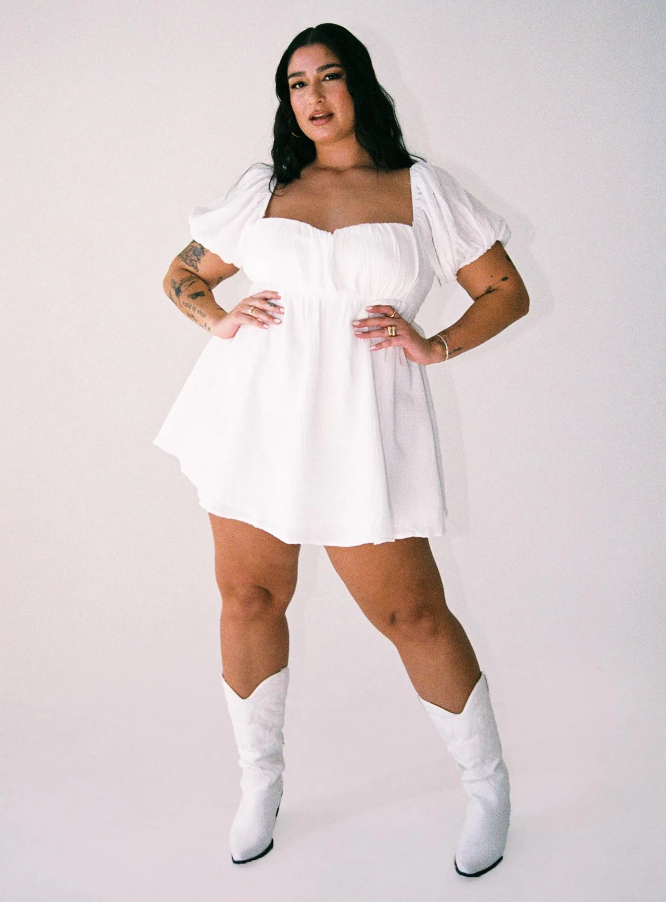 All Time Fit Trend Fit Let's Dance Mini Dress White Curve
