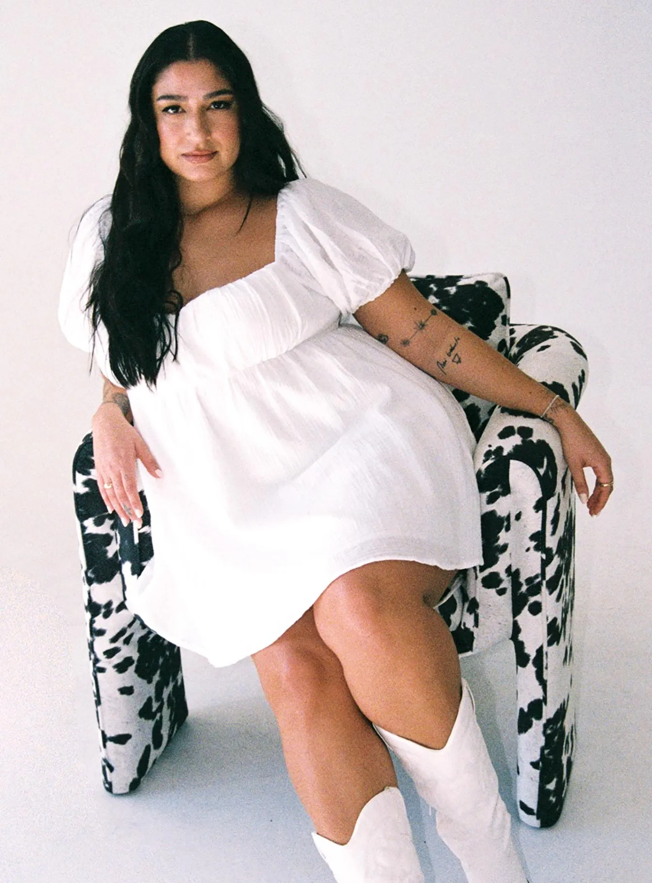 Lace-Edge Bright Vibe Let's Dance Mini Dress White Curve