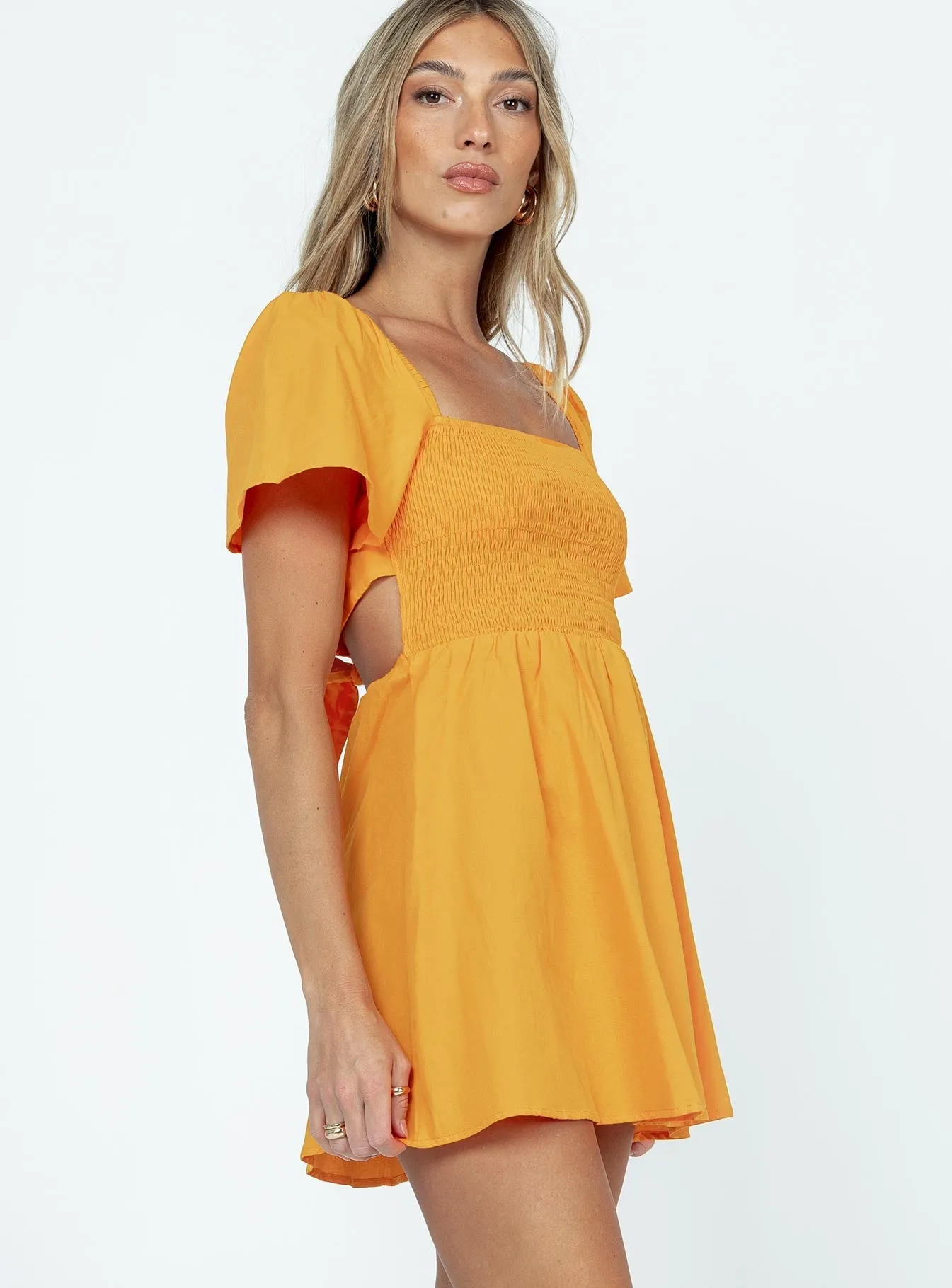 Office Cool Chill Fashion Summer Nights Mini Dress Orange