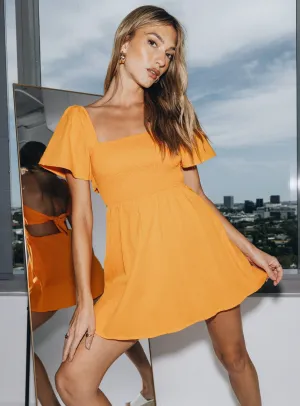 Summer Nights Mini Dress Orange foldable