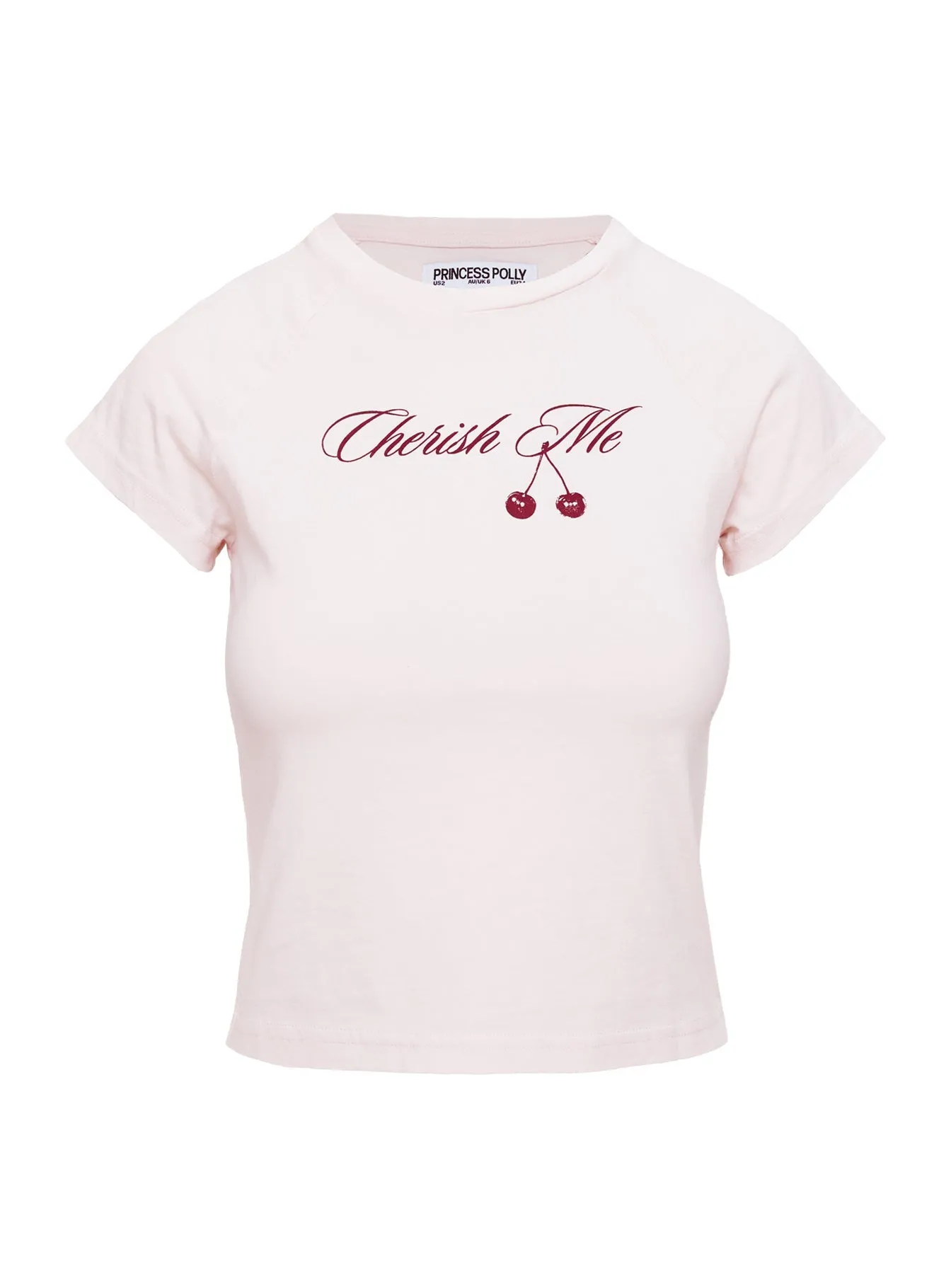 Cherish Me Graphic Top Pink Customizable