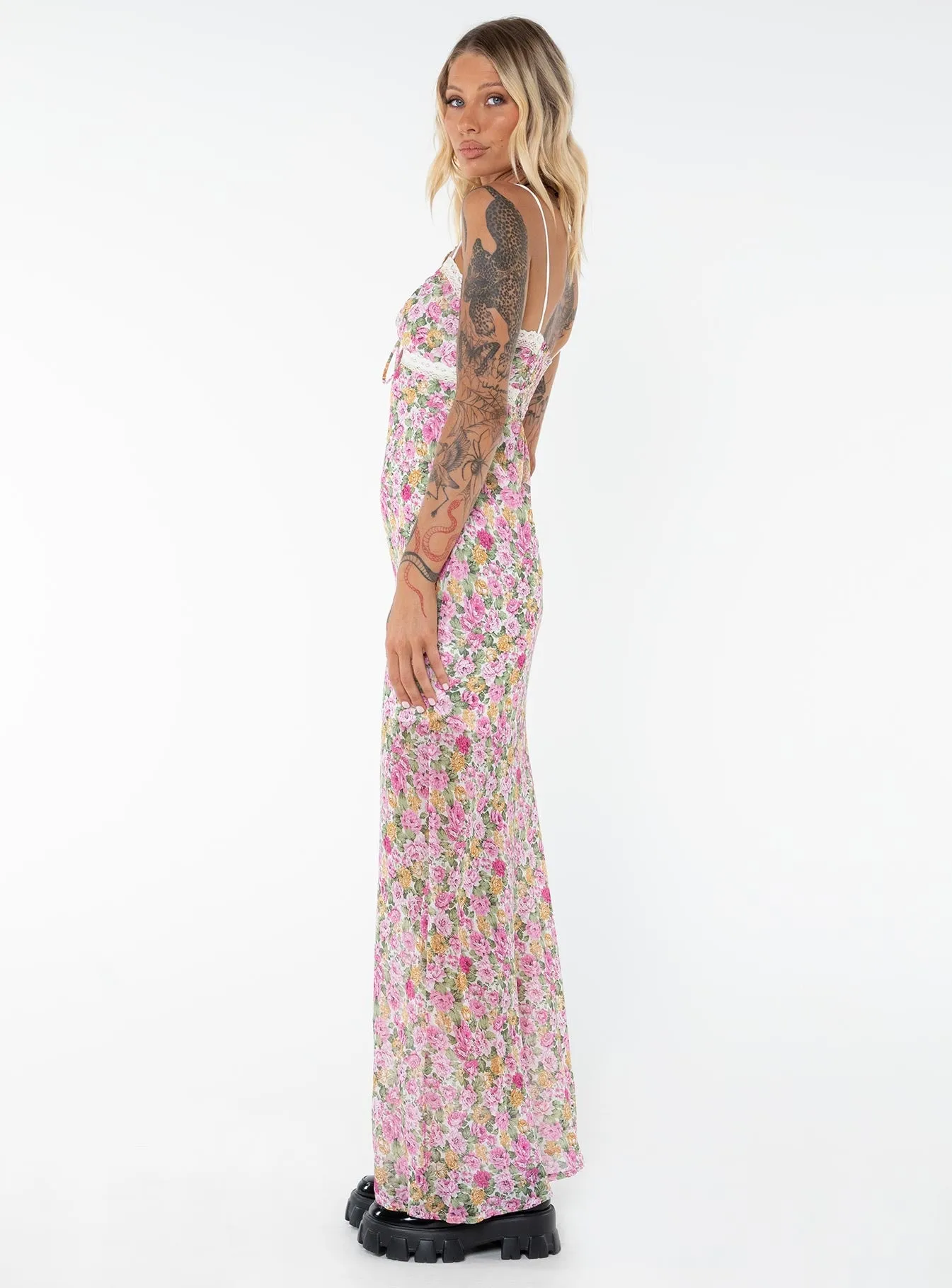 Mood Casual Versatile Wear Emily Maxi Dress Pink Floral Tall